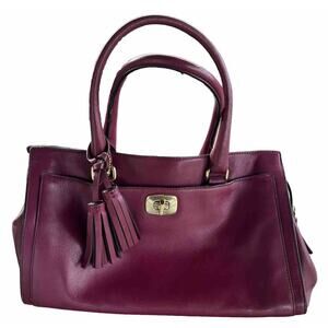EUC COACH LEGACY LEATHER CHELSEA CARRYALL BRASS DEEP PORT GENUINE LEATHER